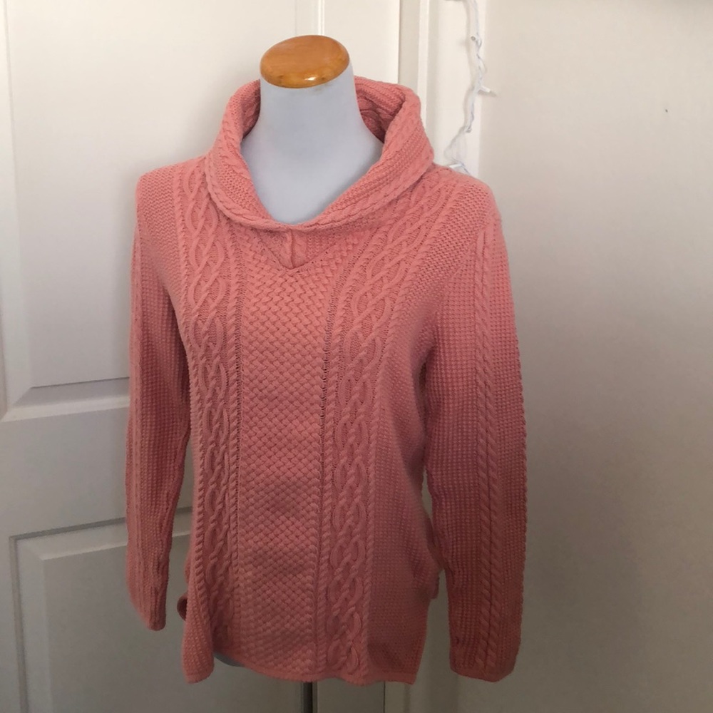 Jeanne Pierre pastel pink knit sweater medium